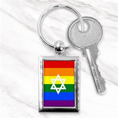 Gay Pride Israel Flag Key Chains (rectangle)  by Valentinaart