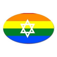 Gay Pride Israel Flag Oval Magnet by Valentinaart