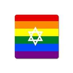 Gay Pride Israel Flag Square Magnet by Valentinaart