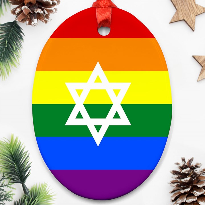 GAY PRIDE Israel Flag Oval Ornament (Two Sides)