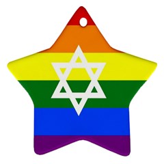 Gay Pride Israel Flag Star Ornament (two Sides) by Valentinaart