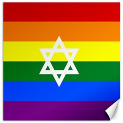 Gay Pride Israel Flag Canvas 16  X 16   by Valentinaart