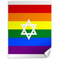 Gay Pride Israel Flag Canvas 36  X 48   by Valentinaart