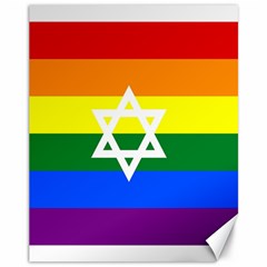 Gay Pride Israel Flag Canvas 11  X 14   by Valentinaart