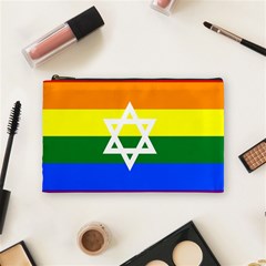 Gay Pride Israel Flag Cosmetic Bag (medium)  by Valentinaart