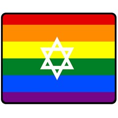 GAY PRIDE Israel Flag Double Sided Fleece Blanket (Medium) 