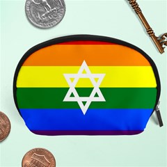 Gay Pride Israel Flag Accessory Pouches (large)  by Valentinaart