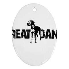 Great Dane Ornament (oval) by Valentinaart