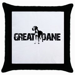 Great Dane Throw Pillow Case (black) by Valentinaart