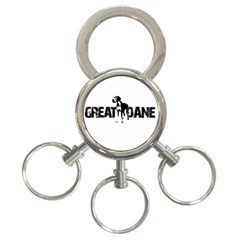 Great Dane 3-ring Key Chains by Valentinaart