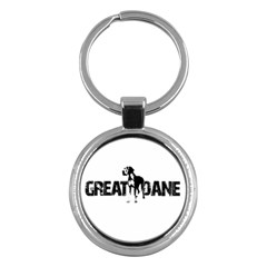 Great Dane Key Chains (round)  by Valentinaart