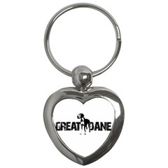 Great Dane Key Chains (heart)  by Valentinaart