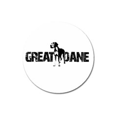 Great Dane Magnet 3  (round) by Valentinaart