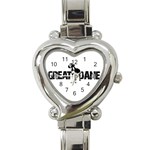 Great Dane Heart Italian Charm Watch Front