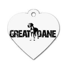 Great Dane Dog Tag Heart (one Side) by Valentinaart