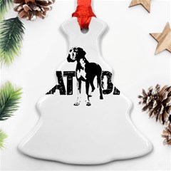 Great Dane Christmas Tree Ornament (two Sides) by Valentinaart