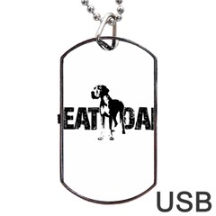 Great Dane Dog Tag Usb Flash (two Sides) by Valentinaart