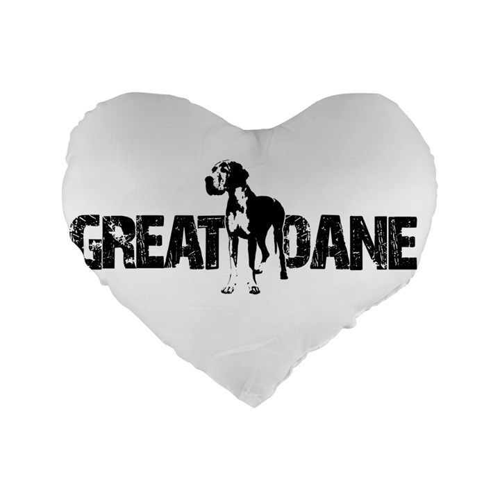 Great Dane Standard 16  Premium Heart Shape Cushions