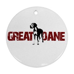 Great Dane Round Ornament (two Sides) by Valentinaart