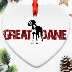 Great Dane Heart Ornament (two Sides) by Valentinaart