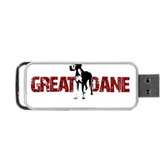 Great Dane Portable Usb Flash (one Side) by Valentinaart