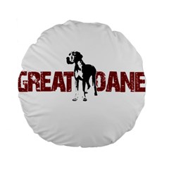 Great Dane Standard 15  Premium Round Cushions by Valentinaart