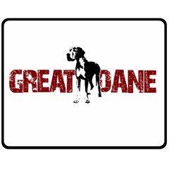 Great Dane Double Sided Fleece Blanket (medium)  by Valentinaart