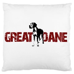 Great Dane Large Flano Cushion Case (one Side) by Valentinaart