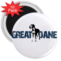 Great Dane 3  Magnets (10 Pack)  by Valentinaart