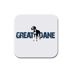 Great Dane Rubber Square Coaster (4 Pack)  by Valentinaart