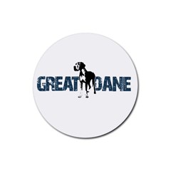 Great Dane Rubber Round Coaster (4 Pack)  by Valentinaart