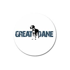 Great Dane Magnet 3  (round) by Valentinaart