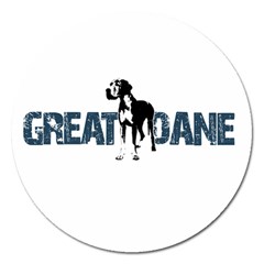 Great Dane Magnet 5  (round) by Valentinaart