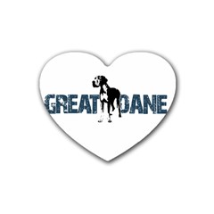 Great Dane Rubber Coaster (heart)  by Valentinaart