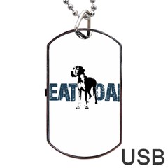 Great Dane Dog Tag Usb Flash (two Sides) by Valentinaart