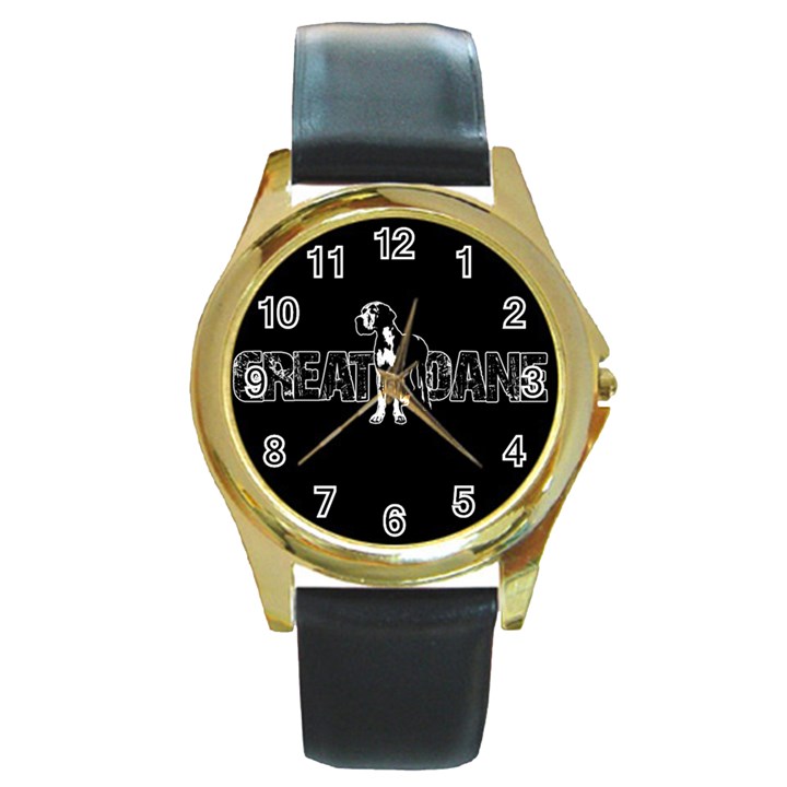 Great Dane Round Gold Metal Watch