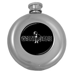 Great Dane Round Hip Flask (5 Oz) by Valentinaart