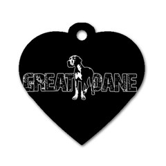 Great Dane Dog Tag Heart (two Sides) by Valentinaart