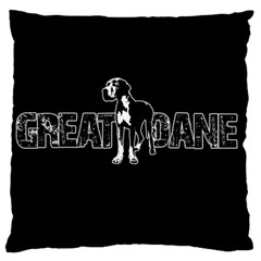 Great Dane Large Flano Cushion Case (one Side) by Valentinaart