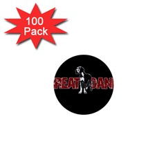 Great Dane 1  Mini Buttons (100 Pack)  by Valentinaart