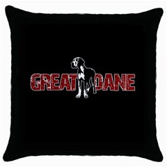 Great Dane Throw Pillow Case (black) by Valentinaart