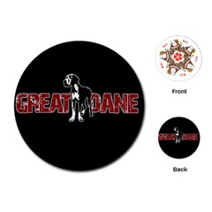 Great Dane Playing Cards (round)  by Valentinaart