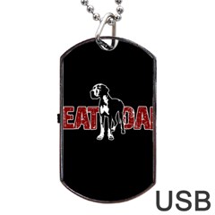 Great Dane Dog Tag Usb Flash (one Side) by Valentinaart