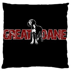 Great Dane Large Cushion Case (one Side) by Valentinaart