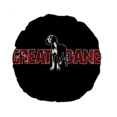 Great Dane Standard 15  Premium Round Cushions by Valentinaart