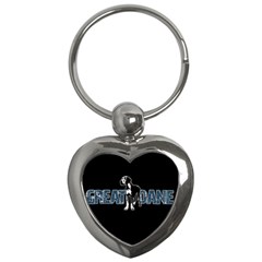 Great Dane Key Chains (heart)  by Valentinaart