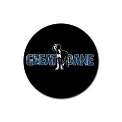 Great Dane Rubber Round Coaster (4 Pack)  by Valentinaart