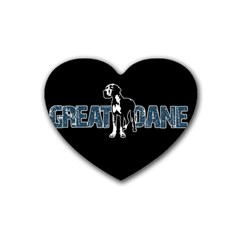 Great Dane Rubber Coaster (heart)  by Valentinaart