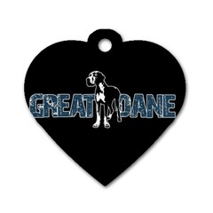 Great Dane Dog Tag Heart (one Side) by Valentinaart