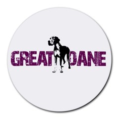 Great Dane Round Mousepads by Valentinaart